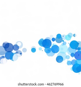 Bubbles Circle Dots Unique Blue Bright Vector Background