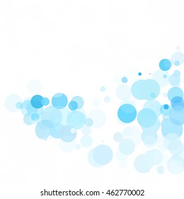 Bubbles Circle Dots Unique Blue Bright Vector Background