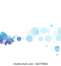 Bubbles Circle Dots Unique Blue Bright Vector Background