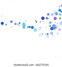 Bubbles Circle Dots Unique Blue Bright Vector Background