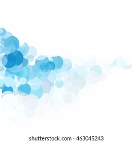 Bubbles Circle Dots Unique Blue Bright Vector Background