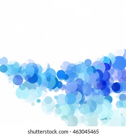 Bubbles Circle Dots Unique Blue Bright Vector Background