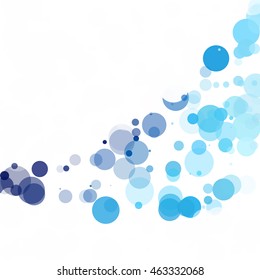 Bubbles Circle Dots Unique Blue Bright Vector Background