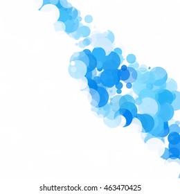 Bubbles Circle Dots Unique Blue Bright Vector Background