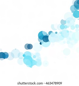 Bubbles Circle Dots Unique Blue Bright Vector Background