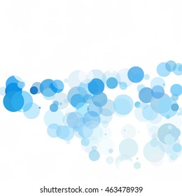 Bubbles Circle Dots Unique Blue Bright Vector Background