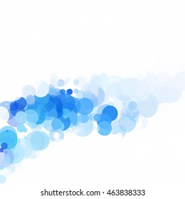Bubbles Circle Dots Unique Blue Bright Vector Background