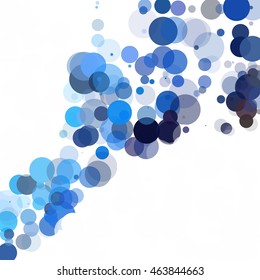 Bubbles Circle Dots Unique Blue Bright Vector Background