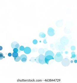 Bubbles Circle Dots Unique Blue Bright Vector Background