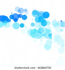 Bubbles Circle Dots Unique Blue Bright Vector Background