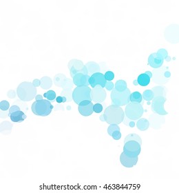 Bubbles Circle Dots Unique Blue Bright Vector Background