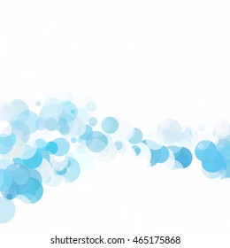 Bubbles Circle Dots Unique Blue Bright Vector Background