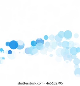 Bubbles Circle Dots Unique Blue Bright Vector Background