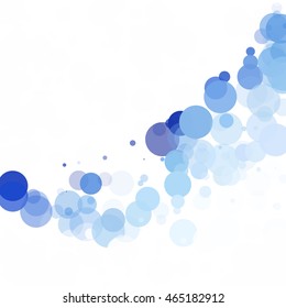 Bubbles Circle Dots Unique Blue Bright Vector Background