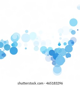 Bubbles Circle Dots Unique Blue Bright Vector Background