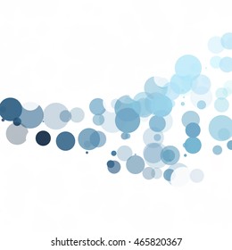 Bubbles Circle Dots Unique Blue Bright Vector Background