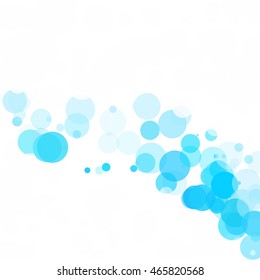 Bubbles Circle Dots Unique Blue Bright Vector Background