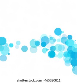 Bubbles Circle Dots Unique Blue Bright Vector Background