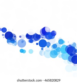 Bubbles Circle Dots Unique Blue Bright Vector Background
