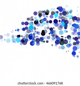 Bubbles Circle Dots Unique Blue Bright Vector Background