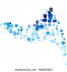 Bubbles Circle Dots Unique Blue Bright Vector Background