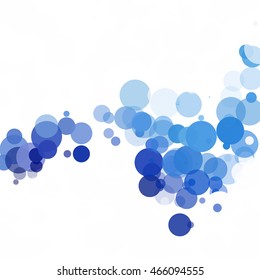 Bubbles Circle Dots Unique Blue Bright Vector Background