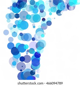 Bubbles Circle Dots Unique Blue Bright Vector Background