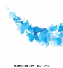 Bubbles Circle Dots Unique Blue Bright Vector Background