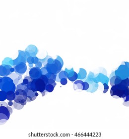 Bubbles Circle Dots Unique Blue Bright Vector Background