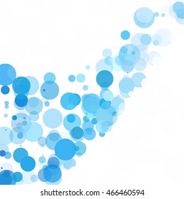 Bubbles Circle Dots Unique Blue Bright Vector Background