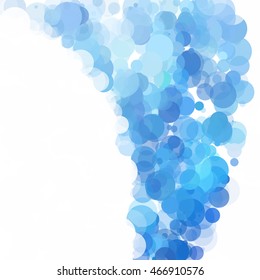 Bubbles Circle Dots Unique Blue Bright Vector Background