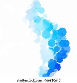 Bubbles Circle Dots Unique Blue Bright Vector Background