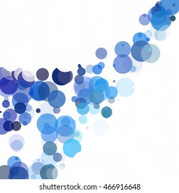 Bubbles Circle Dots Unique Blue Bright Vector Background