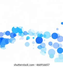 Bubbles Circle Dots Unique Blue Bright Vector Background