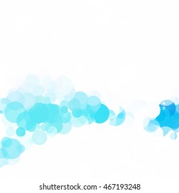 Bubbles Circle Dots Unique Blue Bright Vector Background