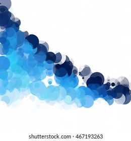 Bubbles Circle Dots Unique Blue Bright Vector Background