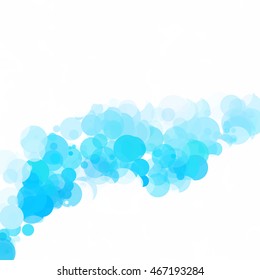 Bubbles Circle Dots Unique Blue Bright Vector Background