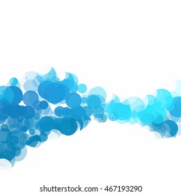 Bubbles Circle Dots Unique Blue Bright Vector Background