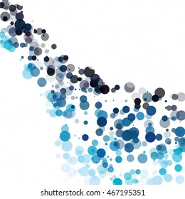 Bubbles Circle Dots Unique Blue Bright Vector Background