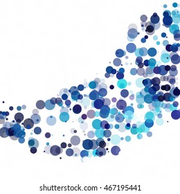 Bubbles Circle Dots Unique Blue Bright Vector Background