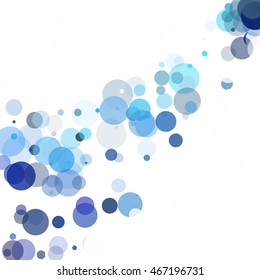 Bubbles Circle Dots Unique Blue Bright Vector Background