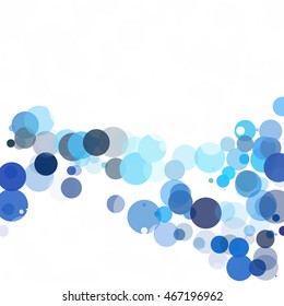 Bubbles Circle Dots Unique Blue Bright Vector Background