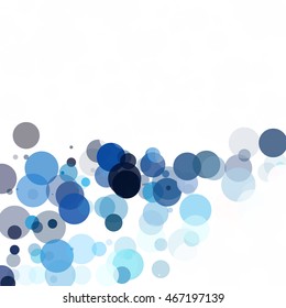 Bubbles Circle Dots Unique Blue Bright Vector Background