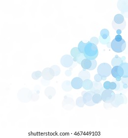 Bubbles Circle Dots Unique Blue Bright Vector Background
