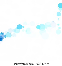 Bubbles Circle Dots Unique Blue Bright Vector Background