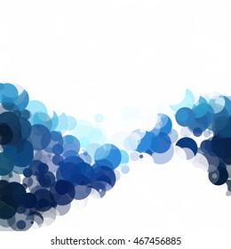 Bubbles Circle Dots Unique Blue Bright Vector Background