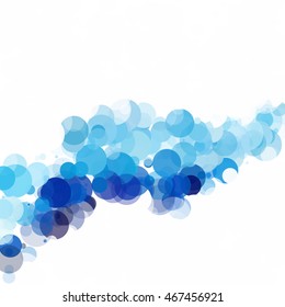 Bubbles Circle Dots Unique Blue Bright Vector Background