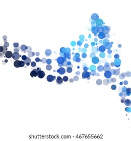 Bubbles Circle Dots Unique Blue Bright Vector Background