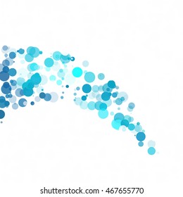 Bubbles Circle Dots Unique Blue Bright Vector Background