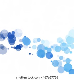 Bubbles Circle Dots Unique Blue Bright Vector Background